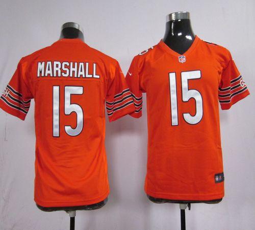 Bears #15 Brandon Marshall Orange Alternate Youth Stitched NFL Elite Jersey