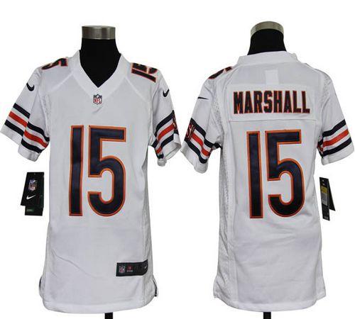 Bears #15 Brandon Marshall White Youth Stitched NFL Elite Jersey