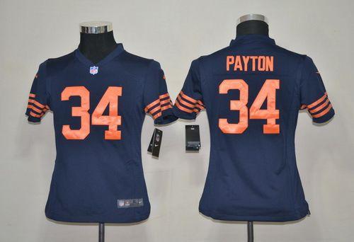Bears #34 Walter Payton Navy Blue 1940s Throwback Youth Stitched NFL Elite Jersey