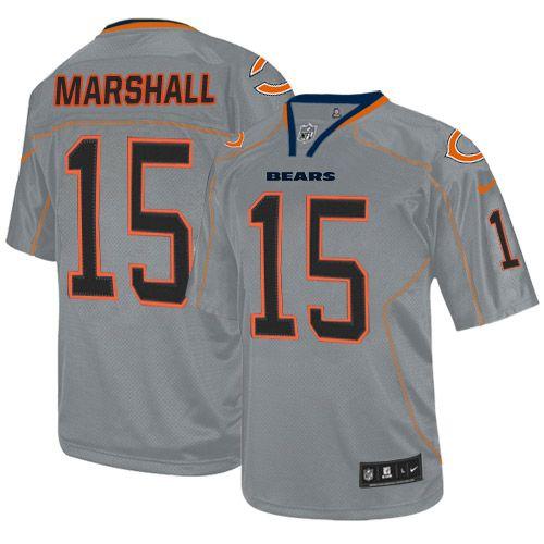 Bears #15 Brandon Marshall Lights Out Grey Youth Stitched NFL Elite Jersey