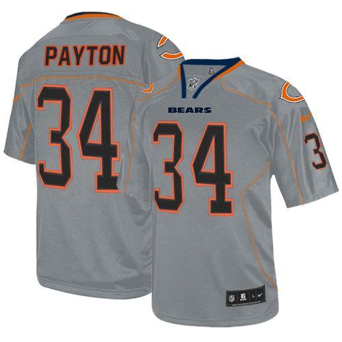 Bears #34 Walter Payton Lights Out Grey Youth Stitched NFL Elite Jersey