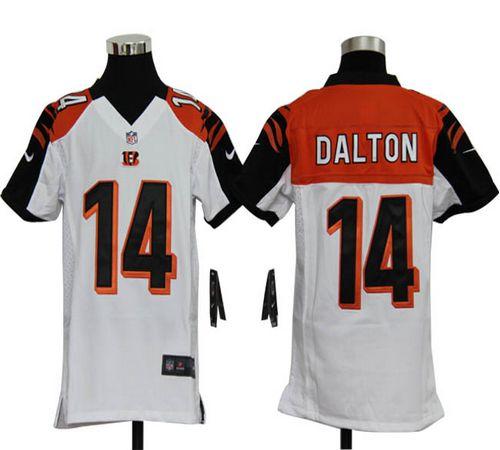 Bengals #14 Andy Dalton White Youth Stitched NFL Elite Jersey