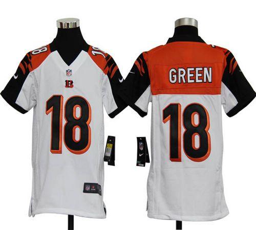 Bengals #18 A.J. Green White Youth Stitched NFL Elite Jersey