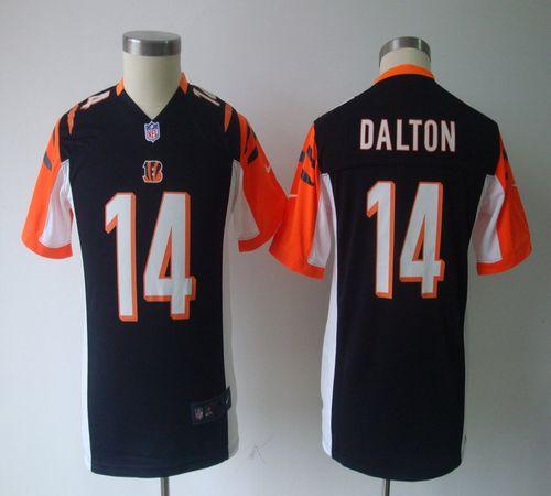 Bengals #14 Andy Dalton Black Team Color Youth NFL Game Jersey
