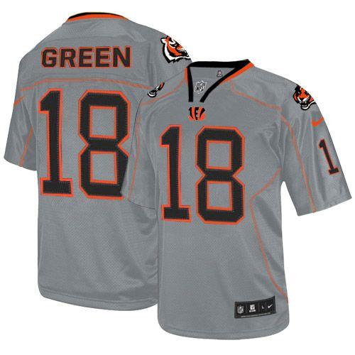 Bengals #18 A.J. Green Lights Out Grey Youth Stitched NFL Elite Jersey