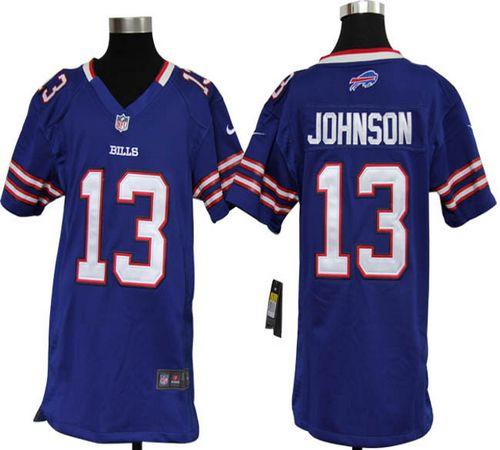Bills #13 Steve Johnson Royal Blue Team Color Youth Stitched NFL Elite Jersey