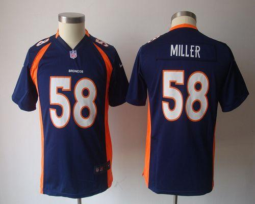 Broncos #58 Von Miller Blue Alternate Youth NFL Game Jersey