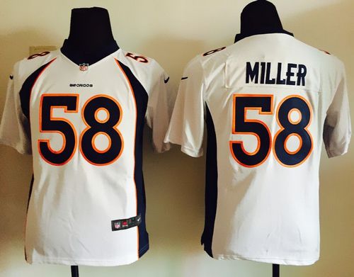Broncos #58 Von Miller White Youth Stitched NFL Elite Jersey
