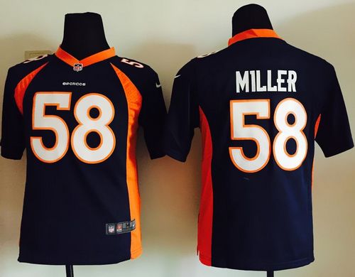 Broncos #58 Von Miller Blue Alternate Youth Stitched NFL Elite Jersey