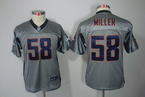 Broncos #58 Von Miller Grey Shadow Youth Stitched NFL Elite Jersey