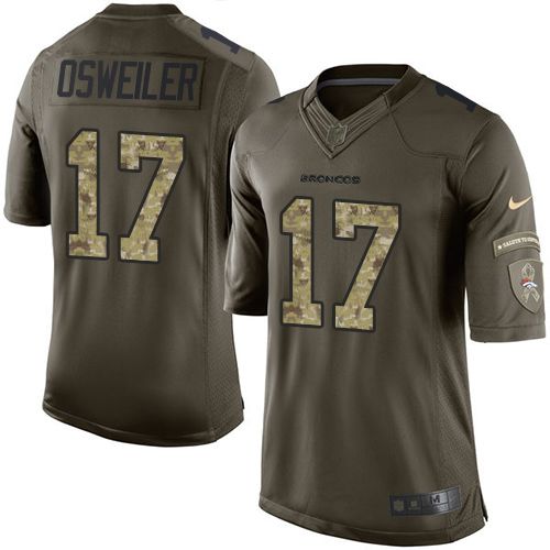 Broncos #17 Brock Osweiler Green Youth Stitched NFL Limited Salute to Service Jersey