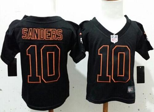 Toddler Broncos #10 Emmanuel Sanders Lights Out Black Stitched NFL Elite Jersey