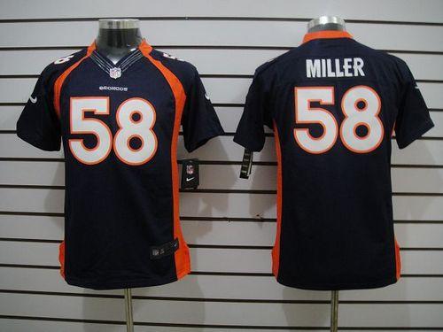 Broncos #58 Von Miller Blue Alternate Youth Stitched NFL Limited Jersey