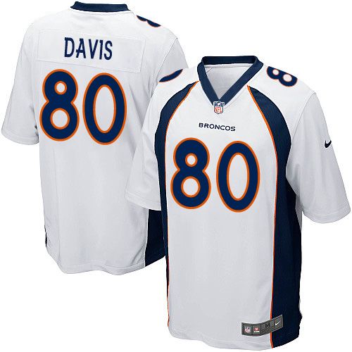 Broncos #80 Vernon Davis White Youth Stitched NFL New Elite Jersey