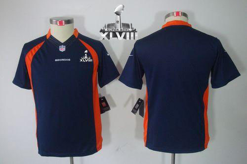 Broncos Blank Blue Alternate Super Bowl XLVIII Youth Stitched NFL Limited Jersey