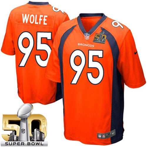 Broncos #95 Derek Wolfe Orange Team Color Super Bowl 50 Youth Stitched NFL New Elite Jersey