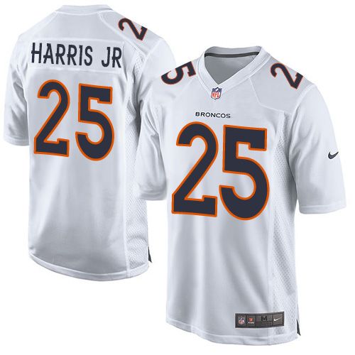 Broncos #25 Chris Harris Jr White Youth Stitched NFL Game Event Jersey