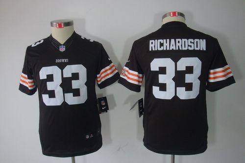 Browns #33 Trent Richardson Brown Team Color Youth Stitched NFL Limited Jersey