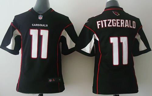 Cardinals #11 Larry Fitzgerald Black Alternate Youth Stitched NFL Elite Jersey