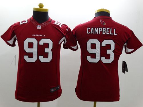 Cardinals #93 Calais Campbell Red Team Color Youth Stitched NFL Limited Jersey