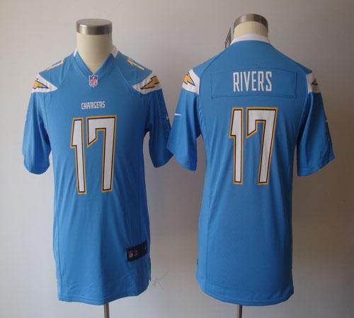 Chargers #17 Philip Rivers Electric Blue Alternate Youth NFL Game Jersey