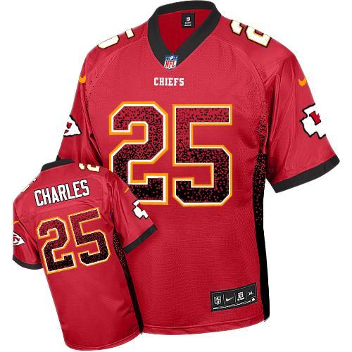Chiefs #25 Jamaal Charles Red Team Color Youth Stitched NFL Elite Drift Fashion Jersey