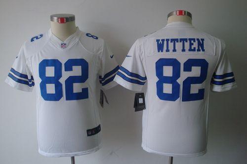 Cowboys #82 Jason Witten White Youth Stitched NFL Limited Jersey