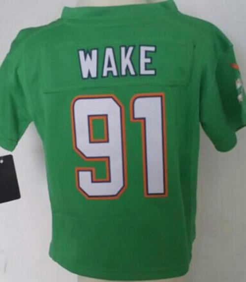 Toddler Dolphins #91 Cameron Wake Green Team Color Stitched NFL Elite Jersey