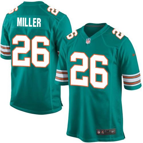 Dolphins #26 Lamar Miller Aqua Green Alternate Youth Stitched NFL Elite Jersey