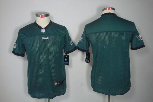 Eagles Blank Midnight Green Team Color Youth Stitched NFL Limited Jersey