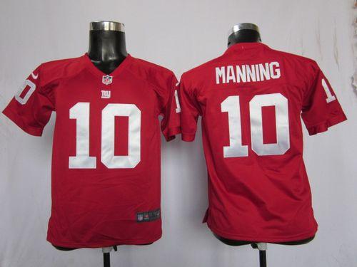 Giants #10 Eli Manning Red Alternate Youth Stitched NFL Elite Jersey