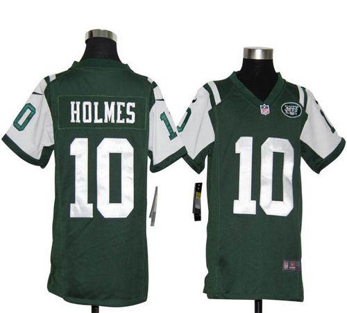 Jets #10 Santonio Holmes Green Team Color Youth Stitched NFL Elite Jersey