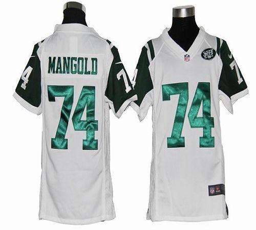 Jets #74 Nick Mangold White Youth Stitched NFL Elite Jersey
