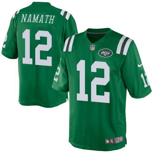 Jets #12 Joe Namath Green Youth Stitched NFL Elite Rush Jersey