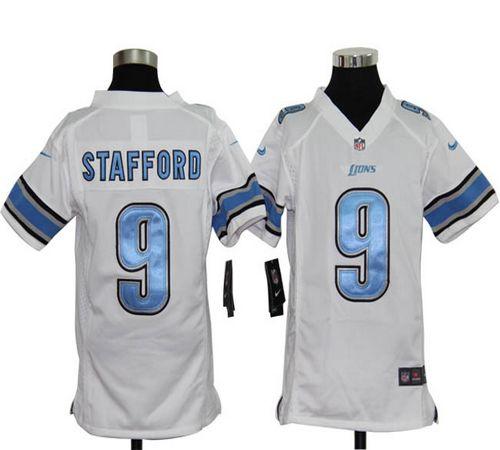 Lions #9 Matthew Stafford White Youth Stitched NFL Elite Jersey
