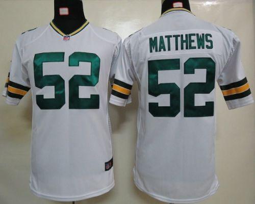 Packers #52 Clay Matthews White Youth Stitched NFL Elite Jersey