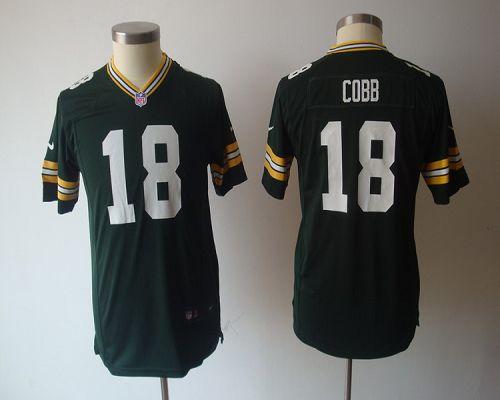 Packers #18 Randall Cobb Green Team Color Youth NFL Game Jersey