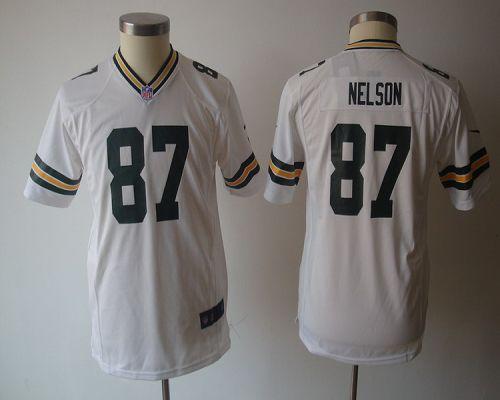 Packers #87 Jordy Nelson White Youth NFL Game Jersey