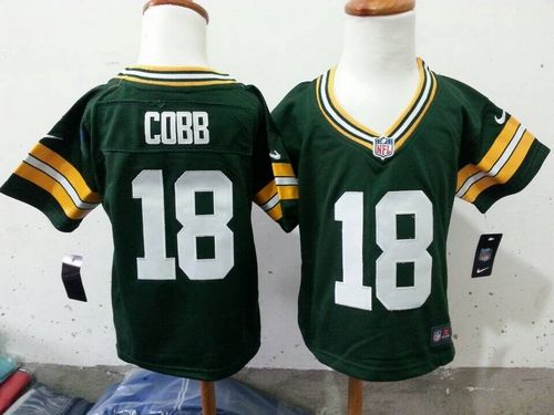 Toddler Packers #18 Randall Cobb Green Team Color Stitched NFL Elite Jersey