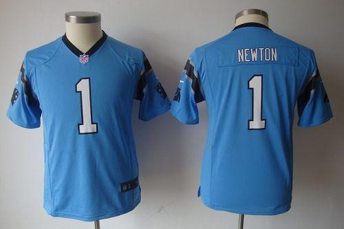Panthers #1 Cam Newton Blue Alternate Youth NFL Game Jersey