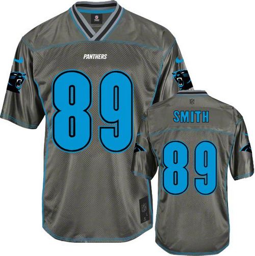 Panthers #89 Steve Smith Grey Youth Stitched NFL Elite Vapor Jersey