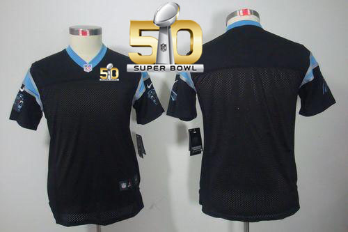 Panthers Blank Black Team Color Super Bowl 50 Youth Stitched NFL Limited Jersey