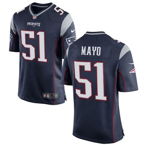 Patriots #51 Jerod Mayo Navy Blue Team Color Youth Stitched NFL New Elite Jersey