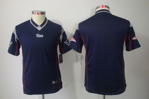 Patriots Blank Navy Blue Team Color Youth Stitched NFL Limited Jersey