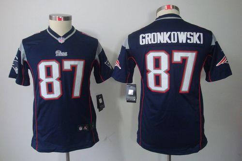 Patriots #87 Rob Gronkowski Navy Blue Team Color Youth Stitched NFL Limited Jersey