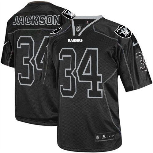 Raiders #34 Bo Jackson Lights Out Black Youth Stitched NFL Elite Jersey