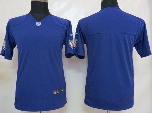 Ravens Blank Purple Team Color Youth NFL Game Jersey