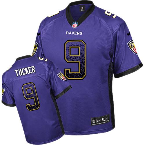 Ravens #9 Justin Tucker Purple Team Color Youth Stitched NFL Elite Drift Fashion Jersey