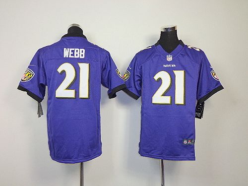Ravens #21 Lardarius Webb Purple Team Color Youth Stitched NFL Elite Jersey