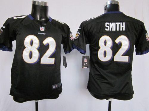 Ravens #82 Torrey Smith Black Alternate Youth Stitched NFL Elite Jersey